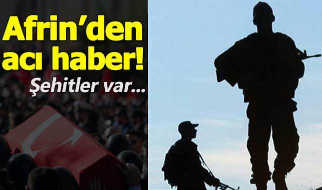 Son Dakika! TSK: Afrin'de 2 asker şehit oldu