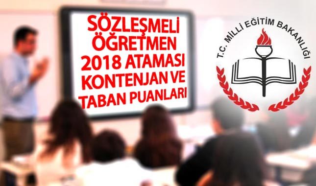 Sözleşmeli öğretmen kontenjan sayısı | Sözleşmeli öğretmen ataması taban puanları meb.gov.tr