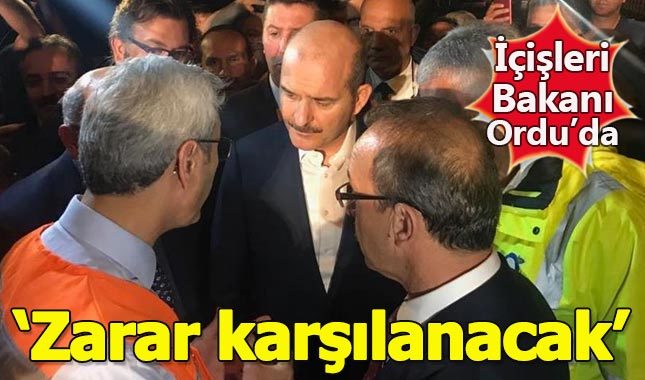 Süleyman Soylu: Ordu'daki sel felaketinin zararı karşılanacak
