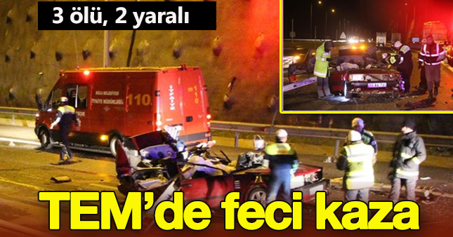 TEM'de feci kaza:3 kişi öldü, 2 kişi yaralı