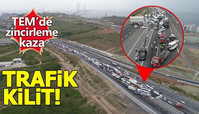 TEM'deki zincirleme kaza trafiği kilitledi