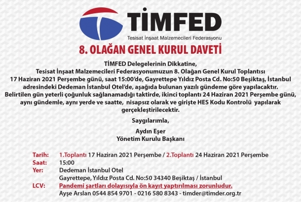 TİMFED'in 8. Olağan Genel Kurul Toplantısı gerçekleşti