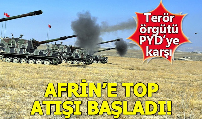 TSK, Afrin'deki terör örgütü PYD mevzilerine top atışına yeniden başladı