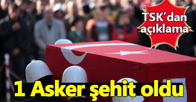 TSK: "Bestler-Dereler'de 1 Asker Şehit Oldu"