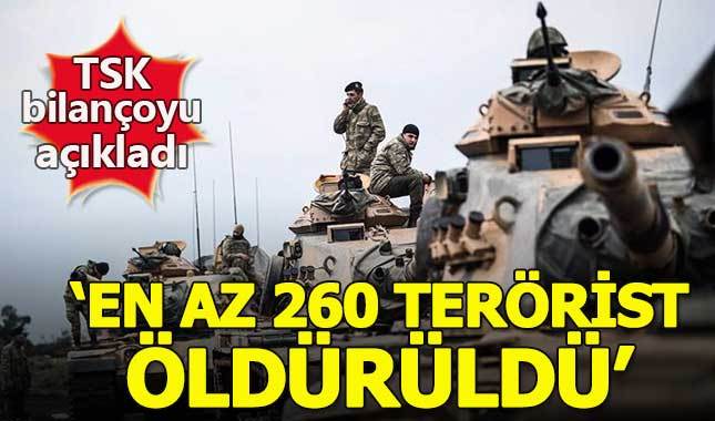 TSK: En az 260 terörist etkisiz hale getirildi
