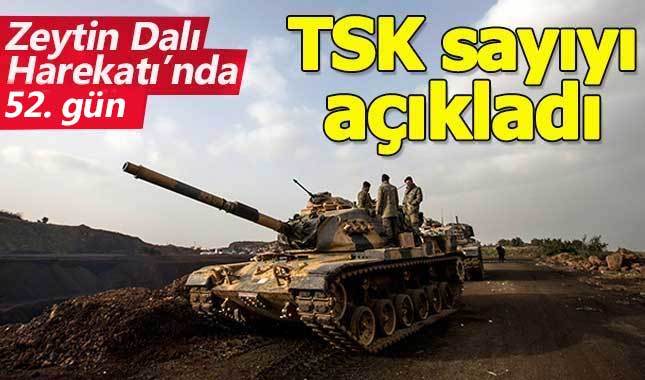 TSK'dan Afrin açıklaması: 3347 terörist etkisiz hale getirildi