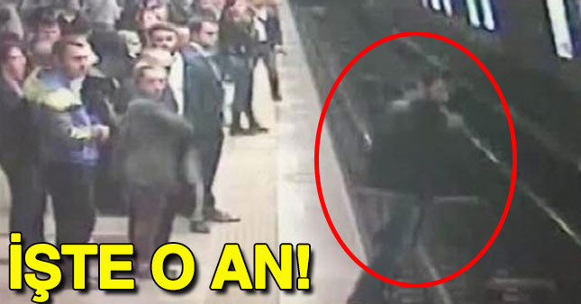 Taksim metrosunda intihara kalkışan kişinin görüntüsü