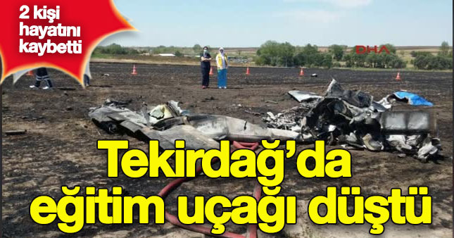 Tekirdağ'da eğitim uçağı düştü