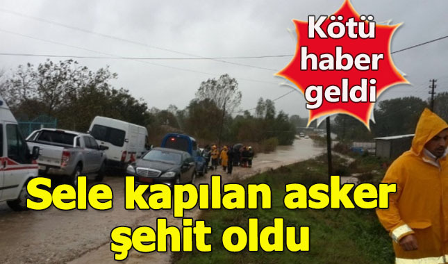 Tekirdağ'da sel sularına kapılan asker şehit oldu