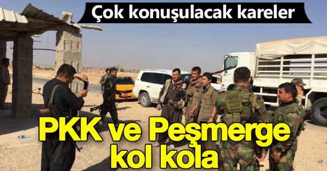 Terörist PKK ve Peşmerge'den samimi fotoğraflar