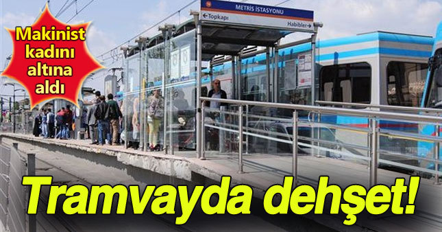 Tramvay durağında korkunç olay!