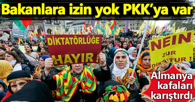 Türk bakanlara izin vermeyen Almanya, PKK mitingine ses çıkarmadı