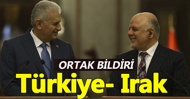 Türkiye-Irak ortak bildirisi yayınlandı