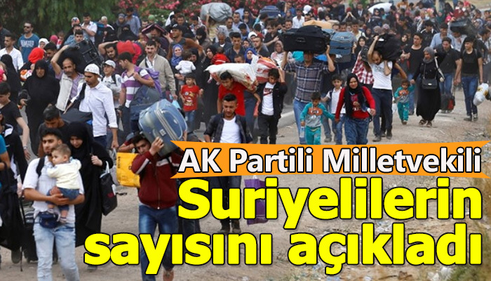Milletvekili, Suriyelilerin sayısını açıkladı