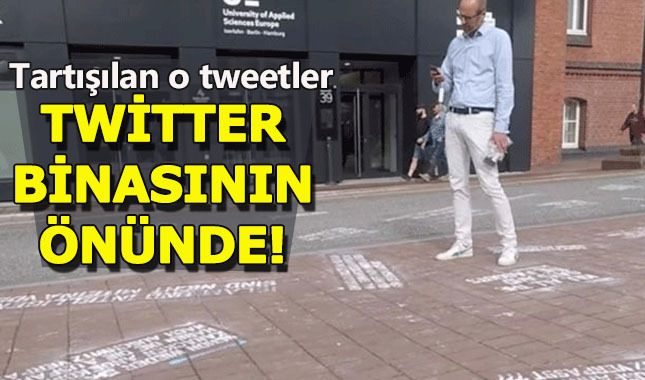Twitter'ın silmediği 'nefret söylemli tweetler' ofisin önüne taşındı