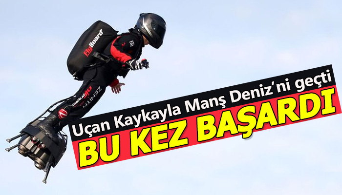 Uçan Kaykayla Manş Denizi'ni geçti