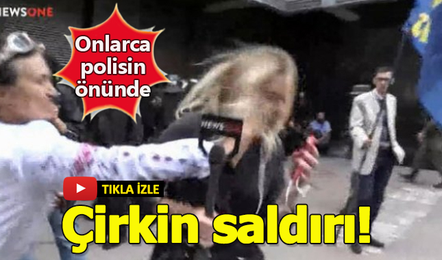 Ukrayna'da canlı yayın spikerine çirkin saldırı