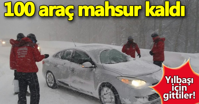 Uludağ'da 100 araç mahsur kaldı