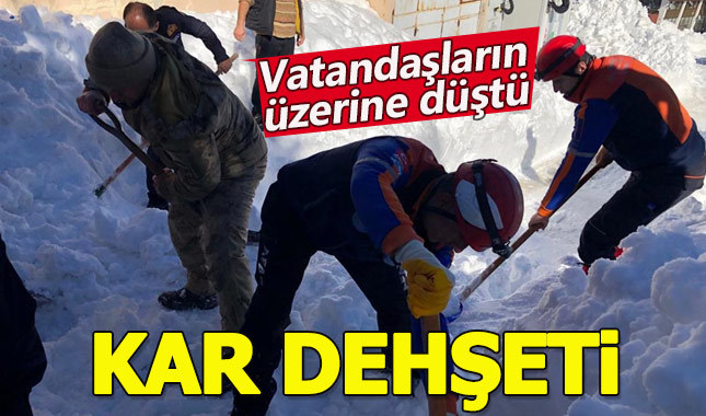 Uludağ'da çatıdaki kar vatandaşların üzerine düştü