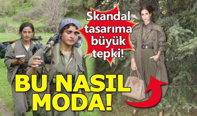 Ünlü modacının PKK paçavrasına benzeyen tasarımı tepki çekti