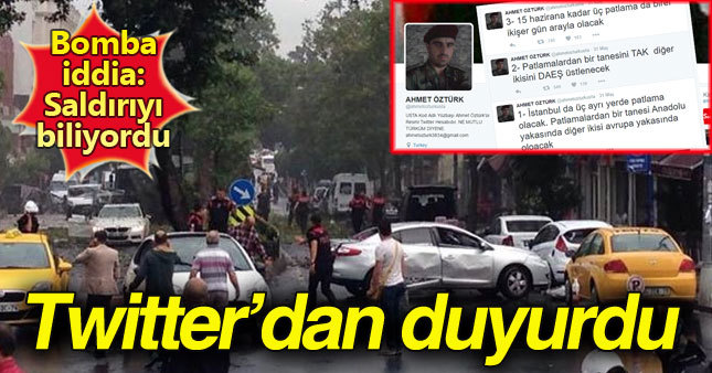 "Vezneciler saldırısını Twitter'dan paylaştı" iddiası