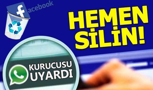 WhatsApp'ın kurucusu uyardı: Facebook'u silin