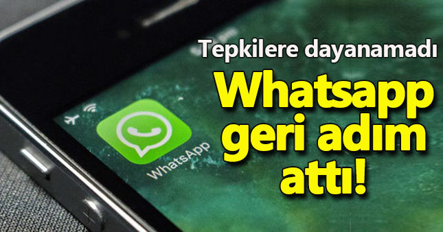 Whatsapp'tan geri adım