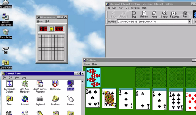 Windows 95'i uygulama olarak indirebilirsiniz