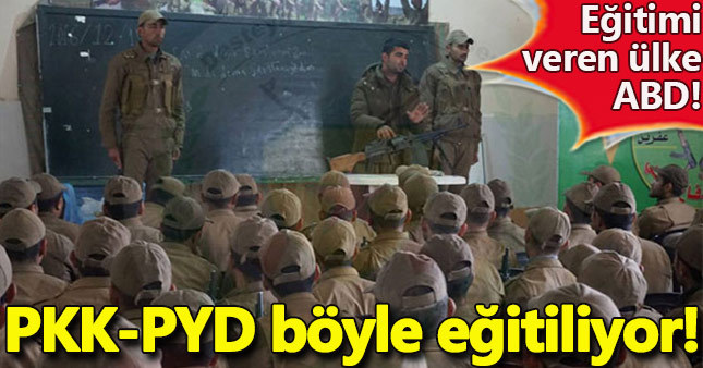 YPG'li teröristlere böyle eğitim veriyorlar!