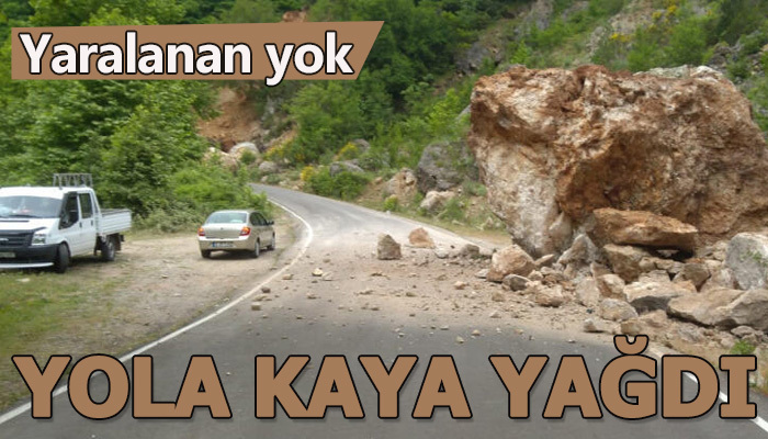 Yağmur yağdı kayalar yol düştü