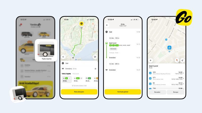 Yandex Go'ya İstanbul için toplu taşıma planlama özelliği geldi