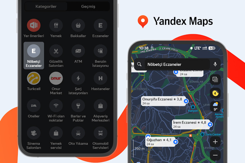 Yandex Maps, Türkiye'de nöbetçi eczaneleri bulmayı kolaylaştırıyor