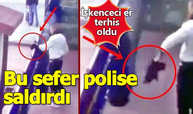 Yavru kediye işkence eden asker polise saldırdı