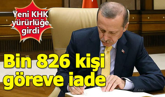 Yeni KHK ile bin 823 kişi görevine iade edildi