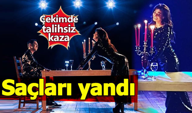 Yıldız Tilbe'nin saçları alev alev yandı