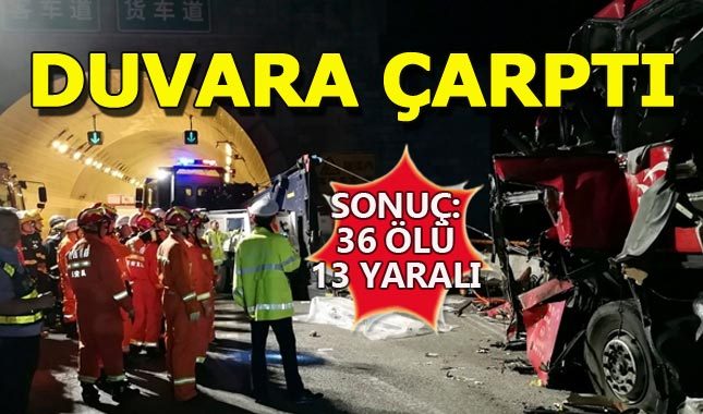 Yolcu otobüsü tünel duvarına çarptı: 36 ölü, 13 yaralı