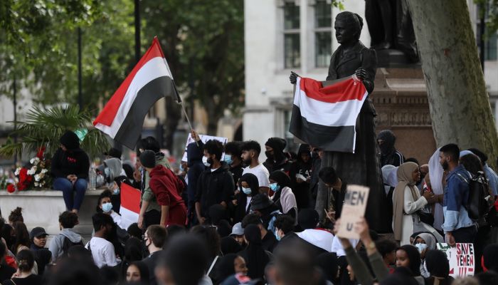 İngiltere'de Yemen protestosu 