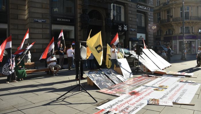 Avusturya’da Mısır Cumhurbaşkanı Sisi karşıtı gösteri