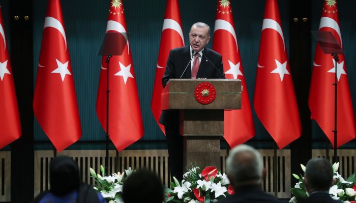 Erdoğan: "Dayatmayla karşımıza çıkanlara cevabımızı uluslararası hukuktan kaynaklanan meşru gücümüzle vermekten asla çekinmiyoruz, çekinmeyeceğiz."