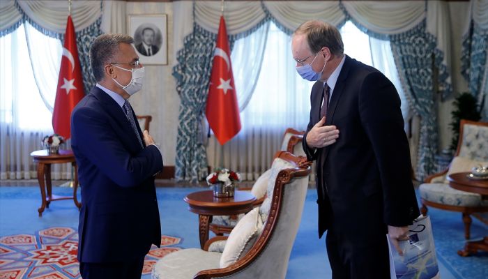 Cumhurbaşkanı Yardımcısı Oktay, AB Türkiye Delegasyonu Başkanı Berger'i kabul etti