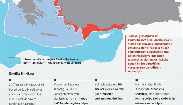 GRAFİKLİ - Yunanistan ve GKRY, Sevilla haritasıyla Türkiye'yi Antalya Körfezi'ne hapsetmeye çalışıyor