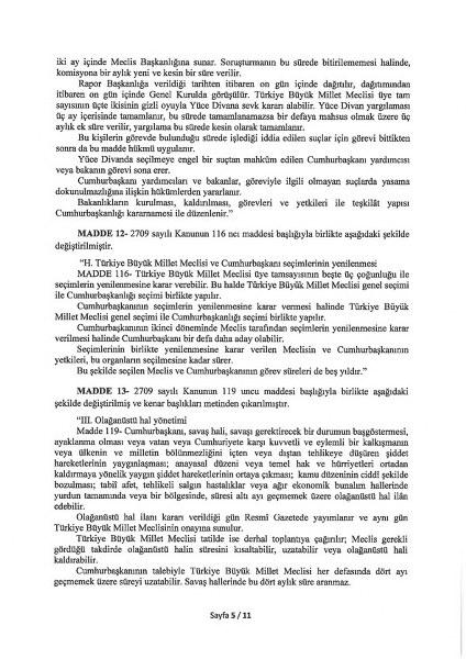 İşte madde madde yeni anayasa teklifi l Anayasa teklifinin tam metni yayınlandı A24