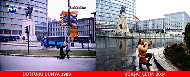 Unutulmaz dizi ve filmlerin çekildiği mekanlarda fotoğraf çeken adamın çalışması A24