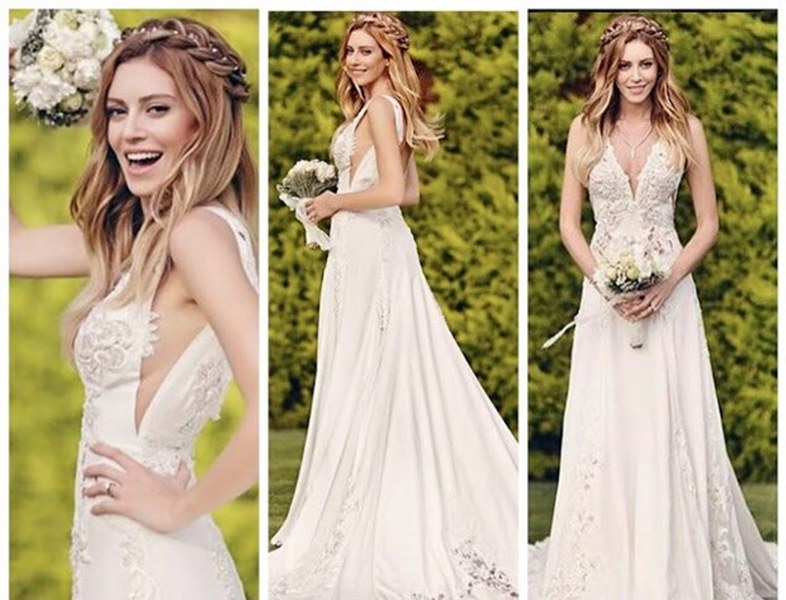 Evlilikleri ile zamanında gündeme oturan ünlü isimlerin seçtiği gelinlikler... A24