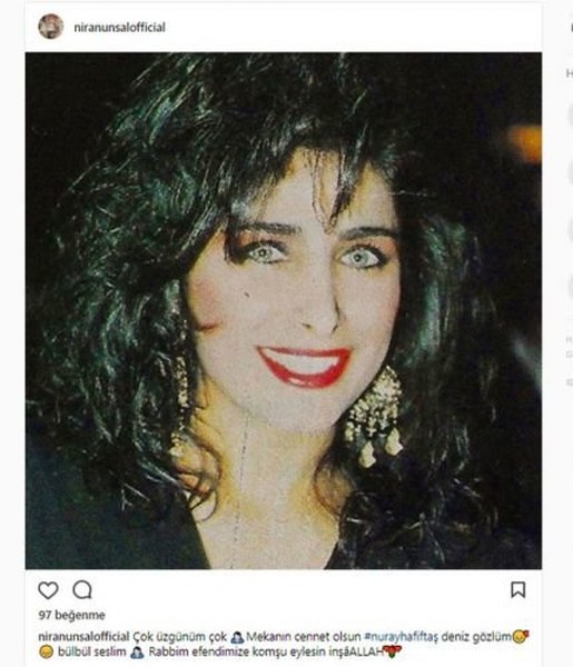 Türk Halk Müziği'nin yeşil gözlü kraliçesi Nuray Hafiftaş'ın ölümü ünlü isimleri yasa boğdu A24