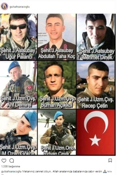 Ünlülerin Afrin şehitleri için yaptığı paylaşımlar sosyal medyayı salladı A24