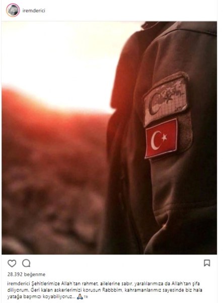 Ünlülerin Afrin şehitleri için yaptığı paylaşımlar sosyal medyayı salladı A24