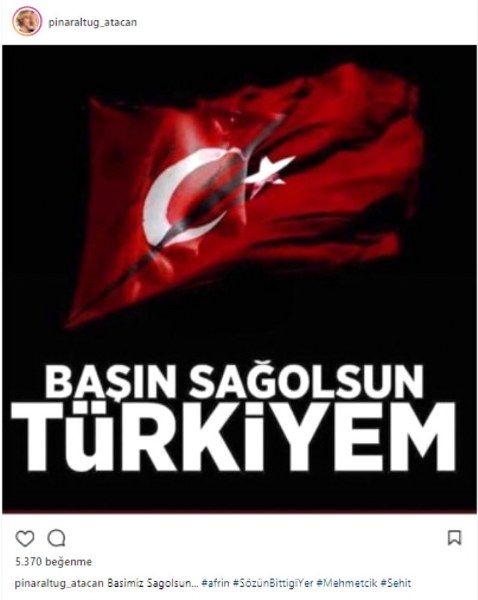 Ünlülerin Afrin şehitleri için yaptığı paylaşımlar sosyal medyayı salladı A24