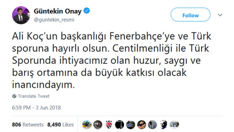 Fenerbahçe'nin yeni başkanı Ali Koç'a ünlülerden tebrik mesajı yağdı A24