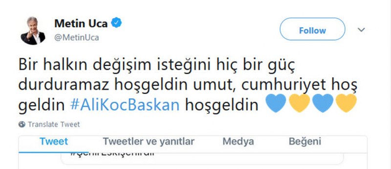 Fenerbahçe'nin yeni başkanı Ali Koç'a ünlülerden tebrik mesajı yağdı A24